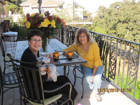 My mom and I enjoying a Sunday morning