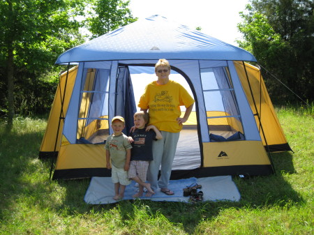 my grandsons and I camping