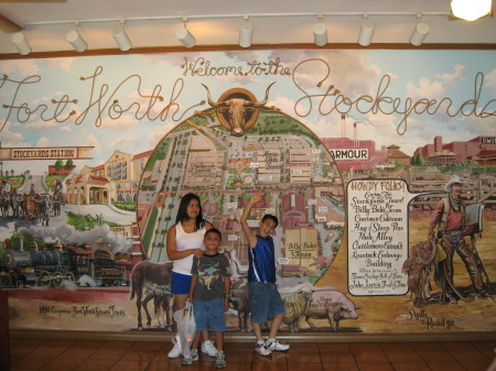 My kids at the Ft Worth Stockyards