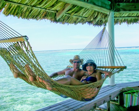 On the Palapa on Roatan Island, Honduras