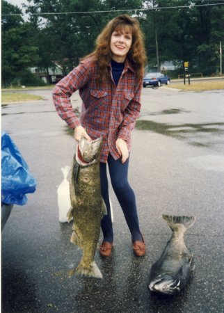 Gina with large Salmon