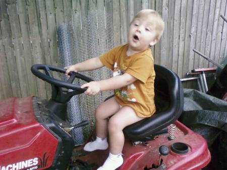 Chas on a tractor