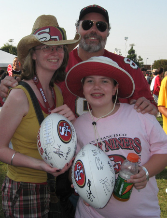 The family after a 49er training camp session