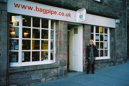 Bagpipe shop in Edinburgh, Scotland