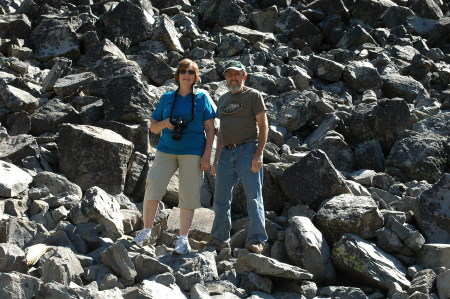 I and Curt on a steep/loose lava shale field