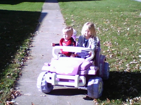 Alaina taking Owen for a lil drive.