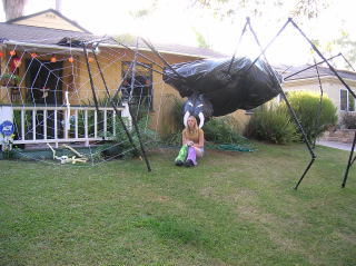 Julie with our annual halloween spider