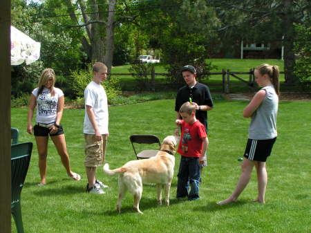 My kids and their cousins playing in May 2008