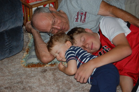 Papa, Cousin Tyler and Aiden "sleeping"