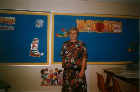 Me in my classroom. I am teaching grade 4.