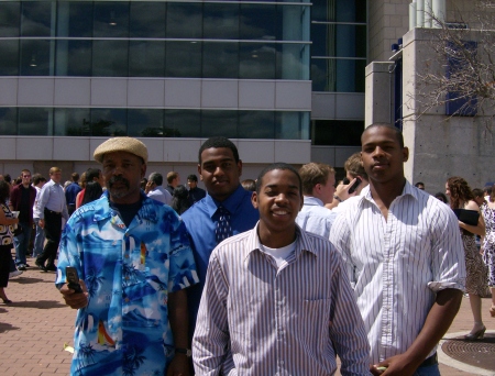 My three sons on the right, with my uncle....