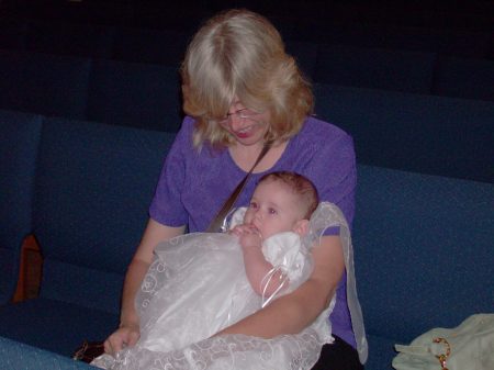 My granddaughter Kaysen at baptism