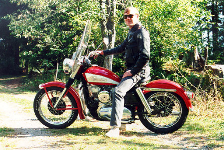 Circa 1995 on the '55 KH Harley