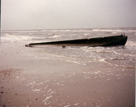 Dottie Irwin Melko's album, Ship on Boca Chica Beach-Hurricane Beulah