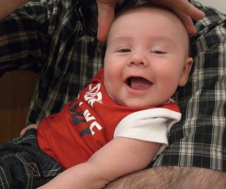 Silas, my grandson, at 3 months old