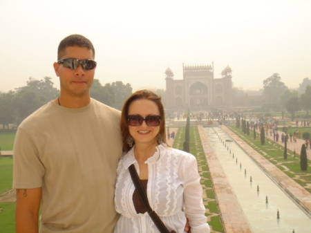 My husband and I at the Taj Mahal