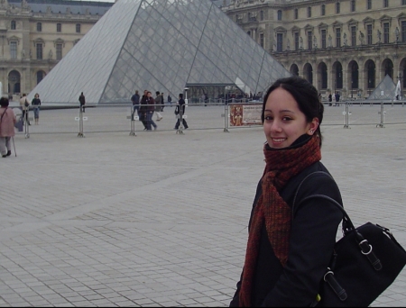 My daughter visiting the Louvre, Paris.