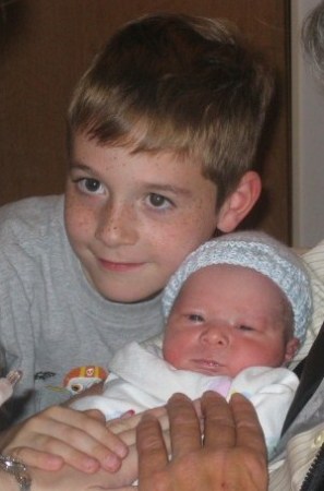 Aidan with his new brother Ian