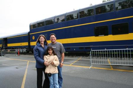 clay shell and kelsey by the train