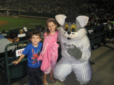 Jade and Alex at a Rockcats game    summer 08