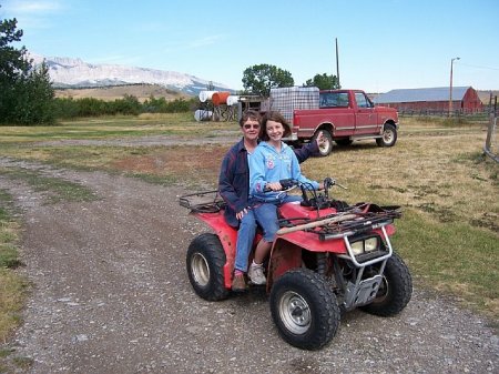 Kaela & Grandma on 4 wheeler on ranch