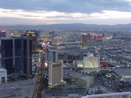 Vegas at sunset on top of the Strastosphere