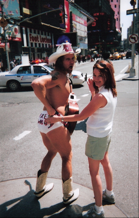 With the Naked Cowboy in Times Square!
