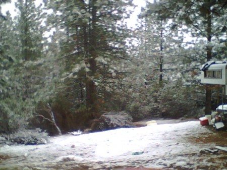 Some snow in CA foothills