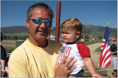 Averie and dad at the 4th of July Parade