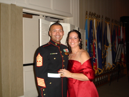 Marine Corp Ball with My husband Ramon 2005