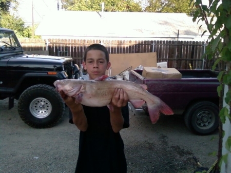 Son Robert(14) and his catfish taken 9/2008