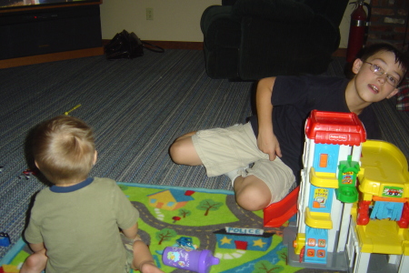 Andrew & Avery playing cars.....