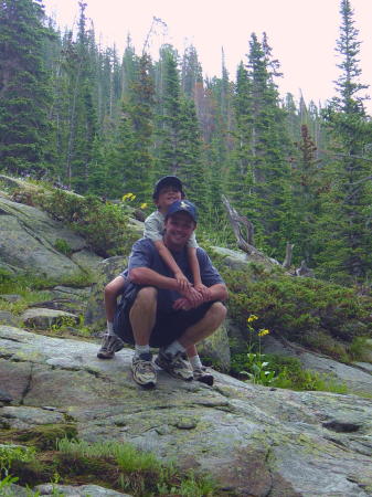 Chris and Logan on a hike