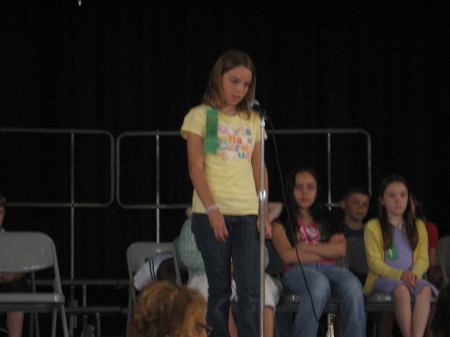 Mya at her spelling bee