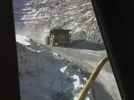 Ore hauler at Fort Knox Mine