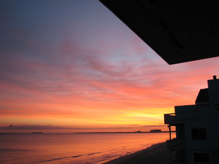 sunrise from the house on Chicks Beach