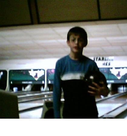 My son, Adam, bowling