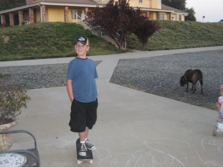 Dean on his skateboard