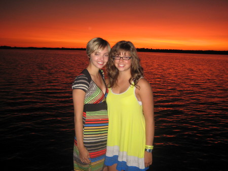 my daughters at sunset at the cottage 2008