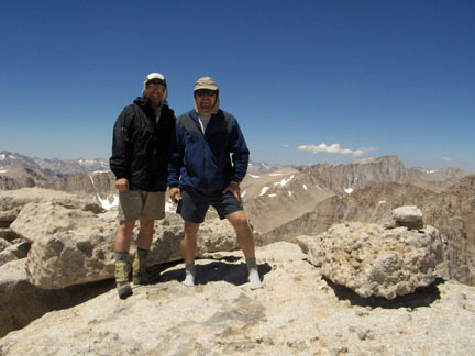 Me and my brother greg on Mt. Langley, 14,059'
