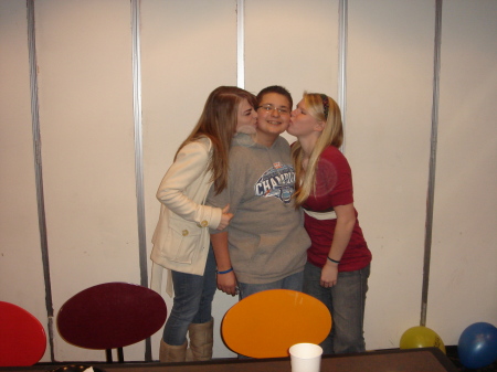 Jake getting kisses from the ladies!