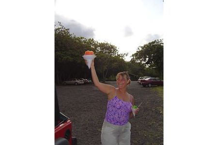 Enjoying Maui's specialty - Snow Ice!!