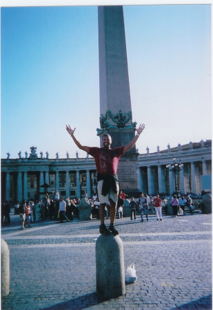 Acting silly in the Vatican Square