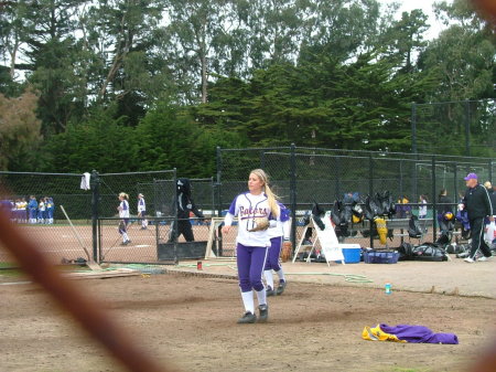 Vanessa (pitcher) getting warmed