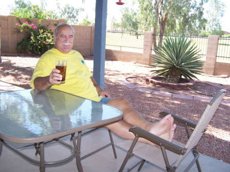 On the patio