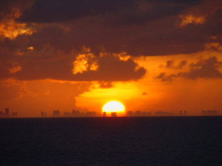 sunset on the coast of Miami