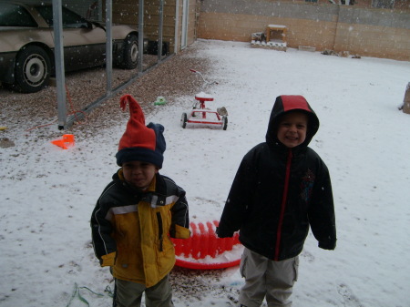 heavy snow warning, had to chain up the trike