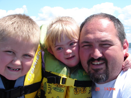 Brandon, Haley & I on Torch Lake in Michigan