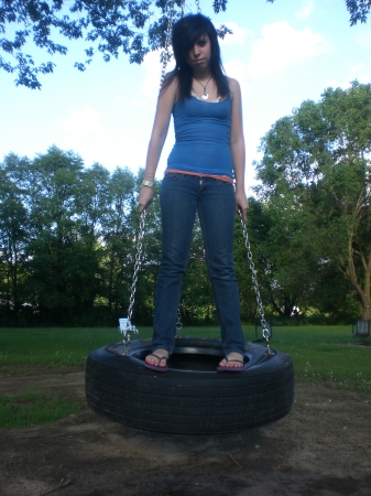 Shelby on the tire swing
