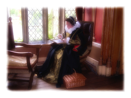 Me sewing at Kentwell